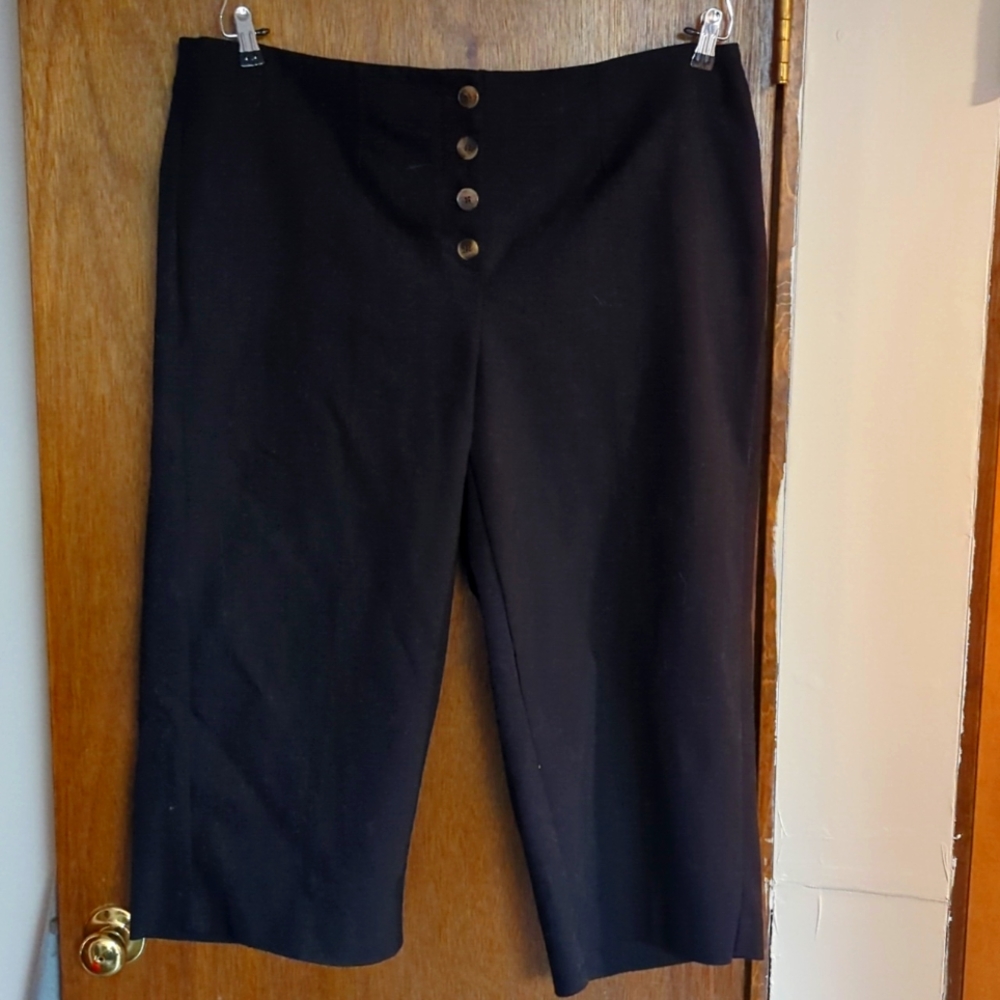 Loft Plus Wide Leg High Waist Button Up Crops, size 18W